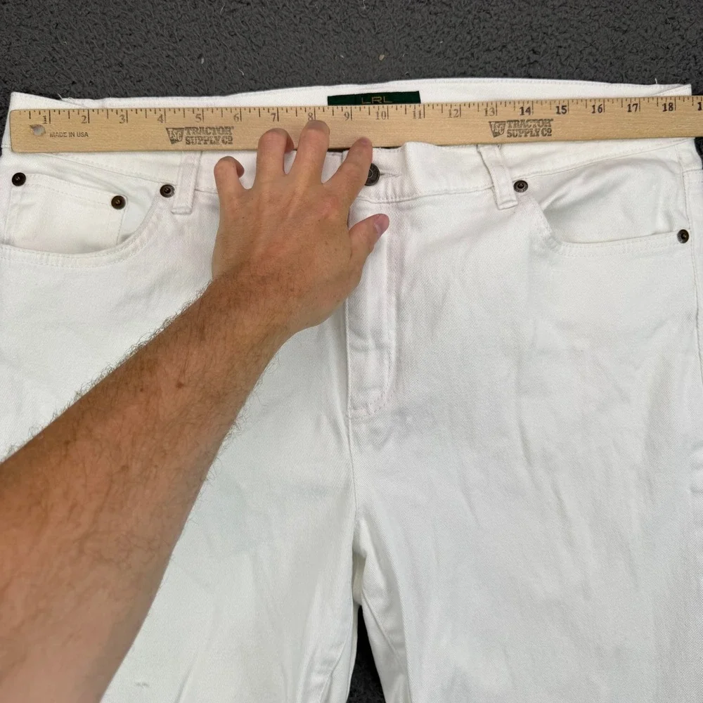 Lauren‎ Ralph Lauren White Crop Jeans Womens 16 Straight Leg Denim Capris LRL
